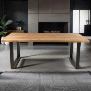 Colle vinylique scolaire Table à manger en bois bords irréguliers 200 x 95 x 75 cm