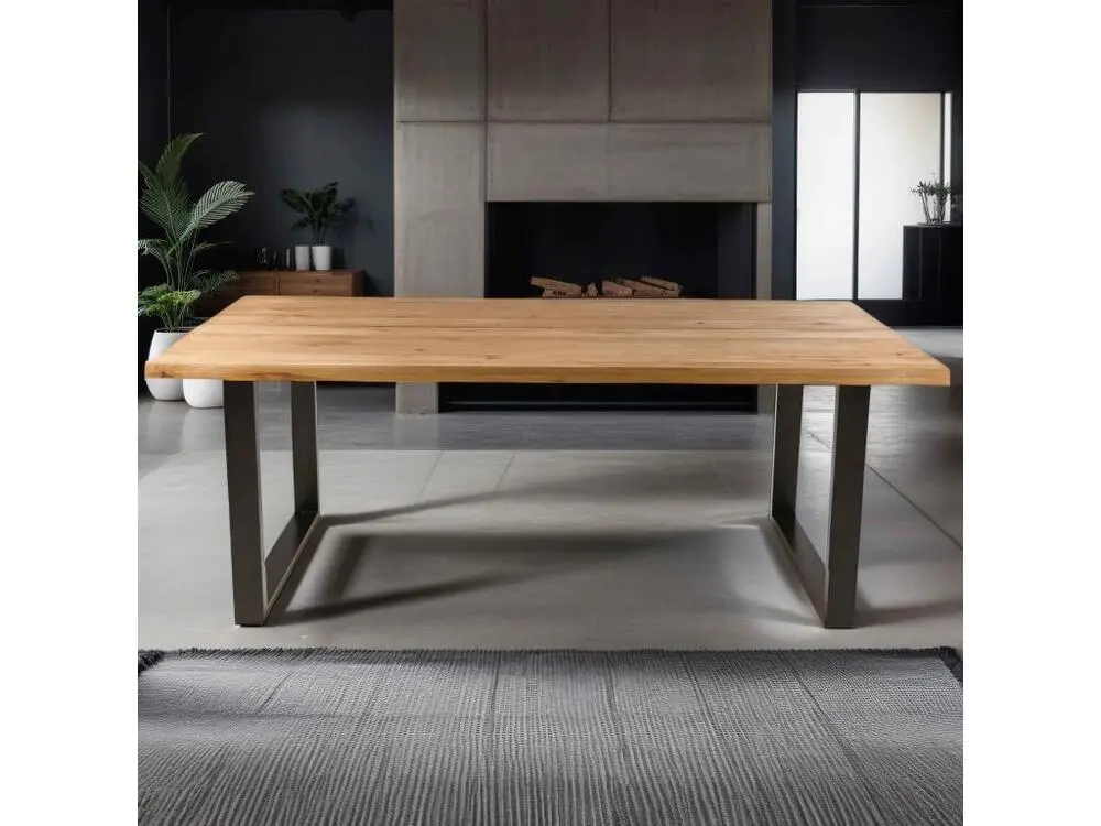 Colle vinylique scolaire Table à manger en bois bords irréguliers 200 x 95 x 75 cm
