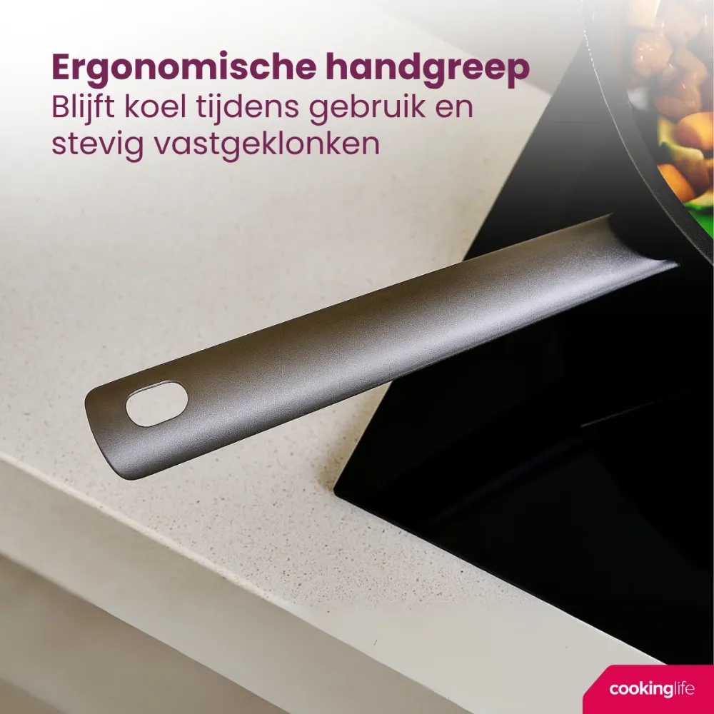 Cookinglife Pannenkoekenpan ProForge - ø 28 cm - keramische anti-aanbaklaag - geschikt voor alle warmtebronnen