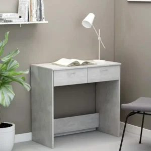 Crayons de couleur ergonomiques Bureau Gris béton 80x40x75 cm Bois d’ingénierie