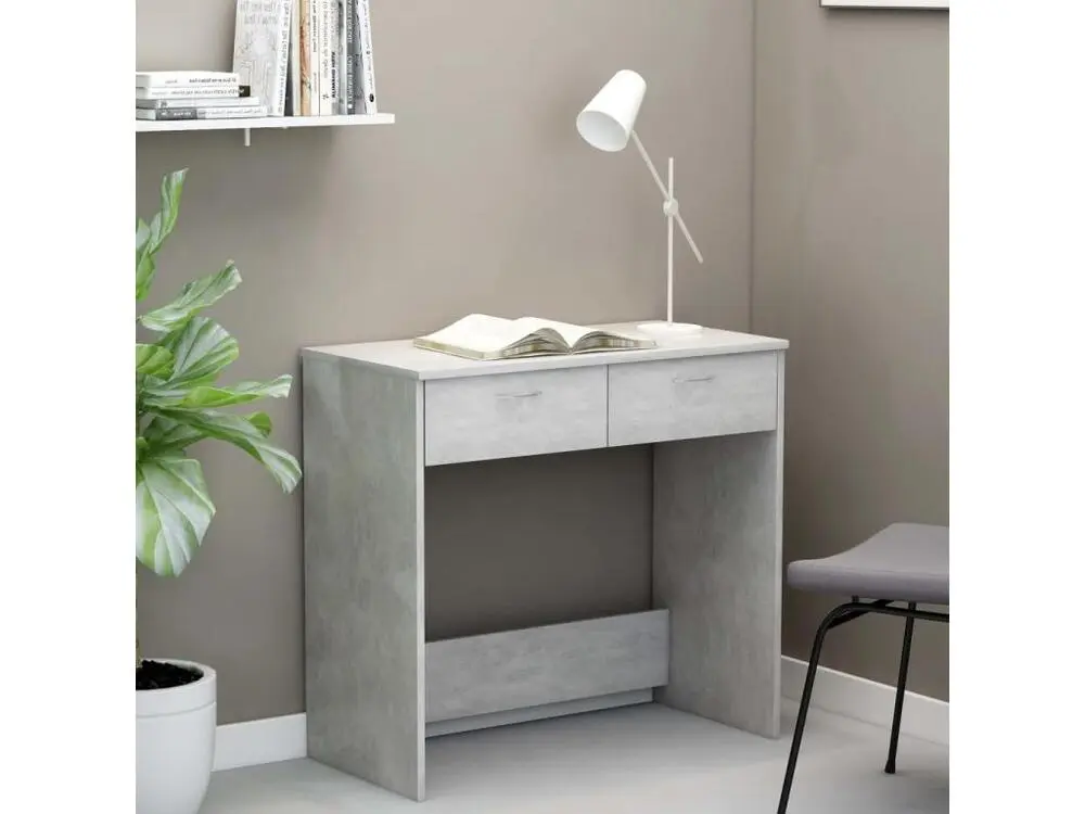 Crayons de couleur ergonomiques Bureau Gris béton 80x40x75 cm Bois d’ingénierie