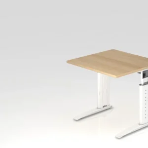 Crayons de couleur ergonomiques Bureau Hammerbacher pied C 80x80cm chêne/blanc hauteur de travail 68-86 cm réglable VUS08/...