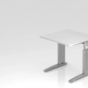 Crayons de couleur ergonomiques Bureau Hammerbacher pied C 80x80cm blanc/argent hauteur de travail 68-86 cm réglable VUS08...