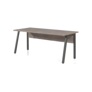 Crayons de couleur ergonomiques Bureau professionnel droit 200cm coloris chêne vieilli et noir collection SOON
