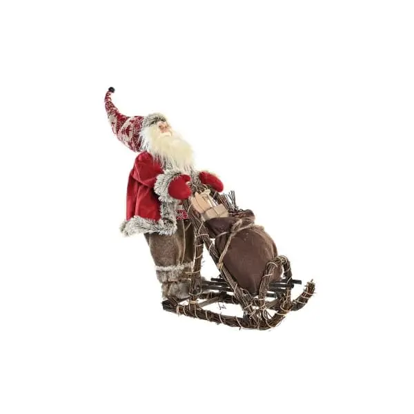 Crayons de couleur ergonomiques Statuette Père Noël Rouge et Traineau en Bois 42 x 22 x 48 cm