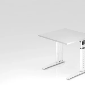 Éducatif Bureau Hammerbacher pied C 80x80cm blanc/blanc hauteur de travail 68-86 cm réglable VUS08/W/W magasiner à bas prix
