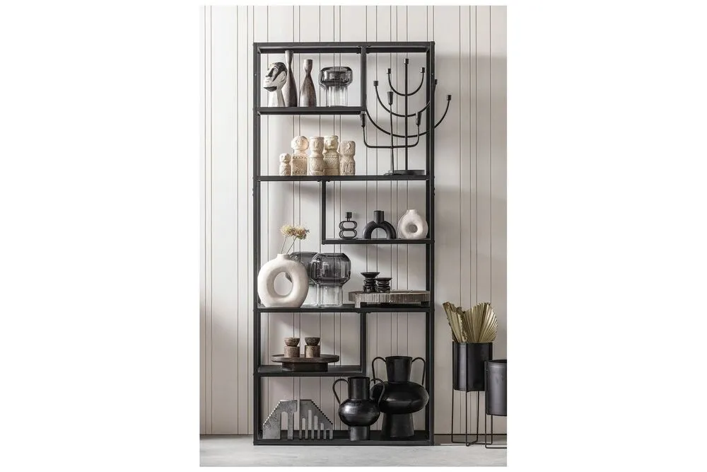 Etagère en métal noir Teun Woood - 188cm | Lavable | Sans solvant