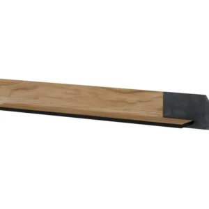 Etagère murale design couleur chêne et béton noir Ludwig