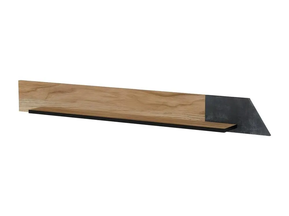 Etagère murale design couleur chêne et béton noir Ludwig