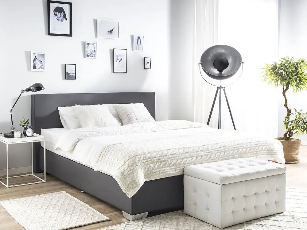 Fabric EU Super King Size Divan Bed Grey PRESIDENT avec 12 couleurs