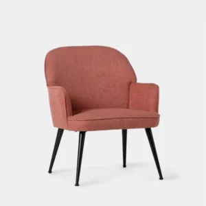 Fauteuil de lecture en tissu terracota 62x78 cm