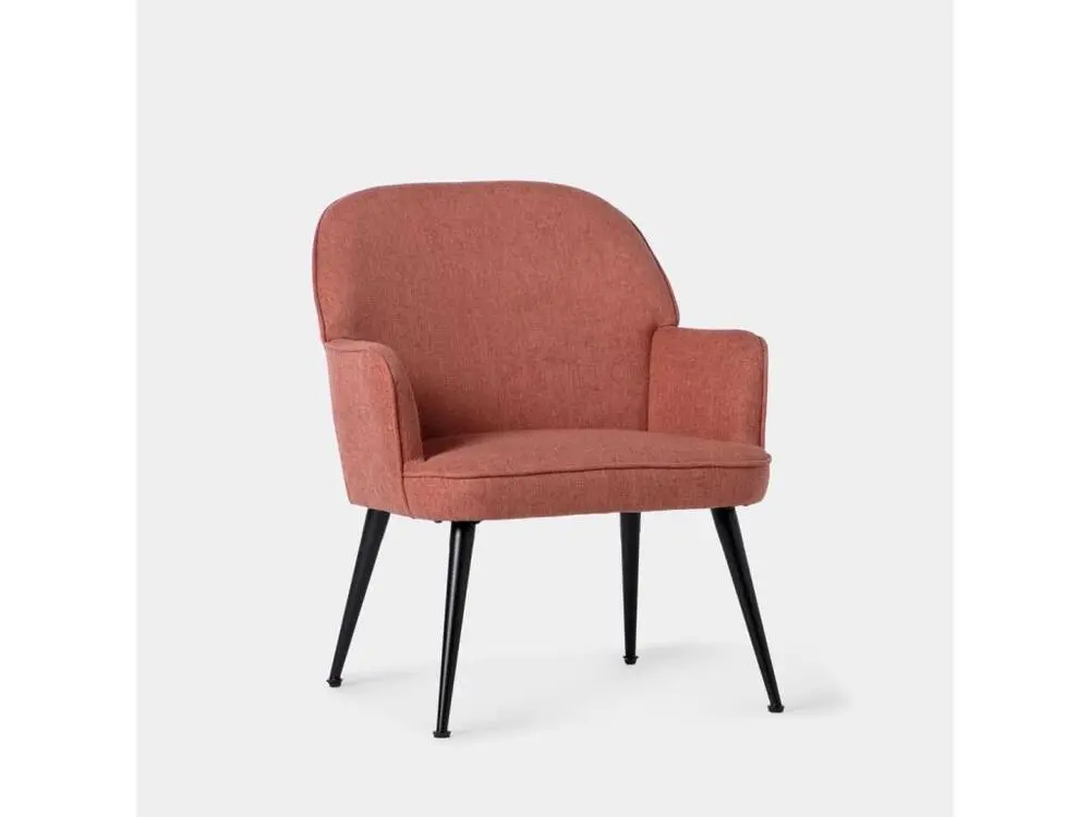 Fauteuil de lecture en tissu terracota 62x78 cm