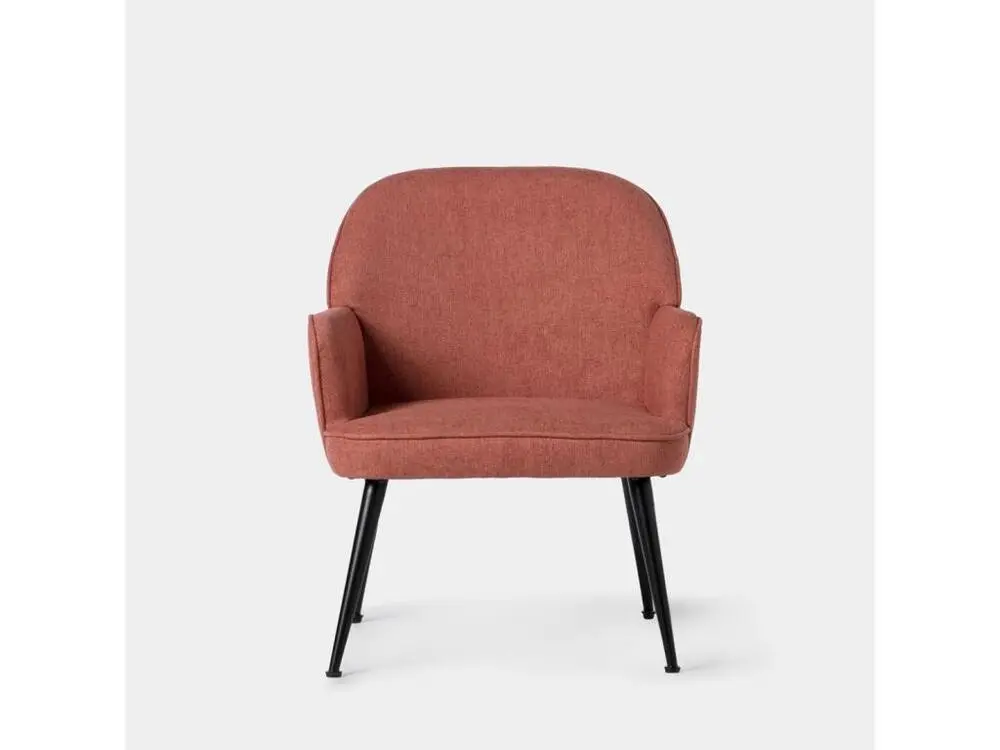 Fauteuil de lecture en tissu terracota 62x78 cm