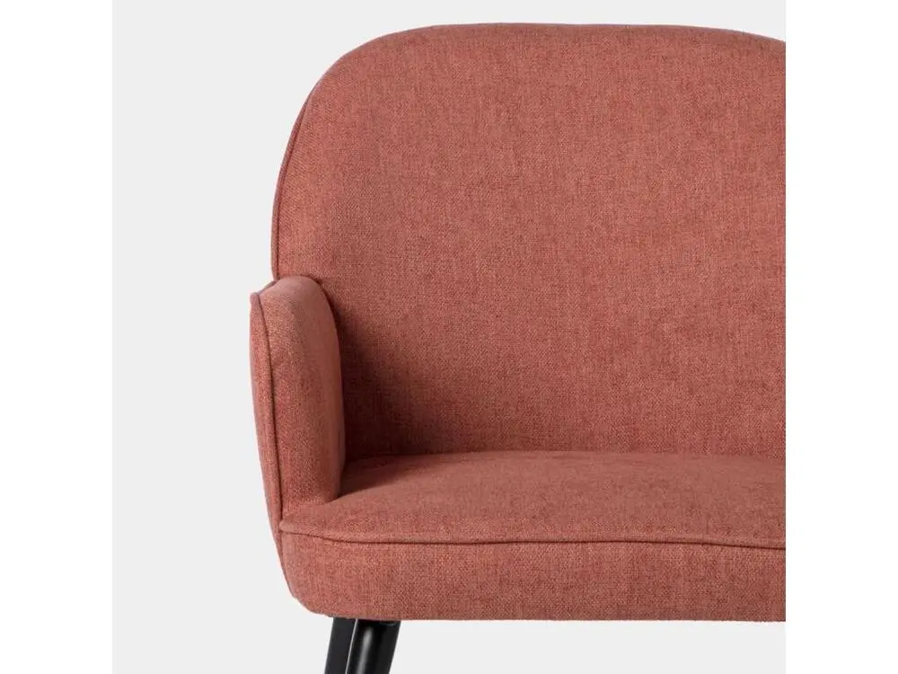 Fauteuil de lecture en tissu terracota 62x78 cm