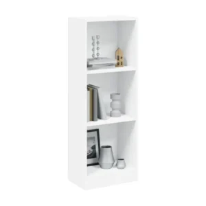 Feutres à pointe fine Bibliothèque à 3 niveaux Blanc 40x24x108 cm Bois d'ingénierie