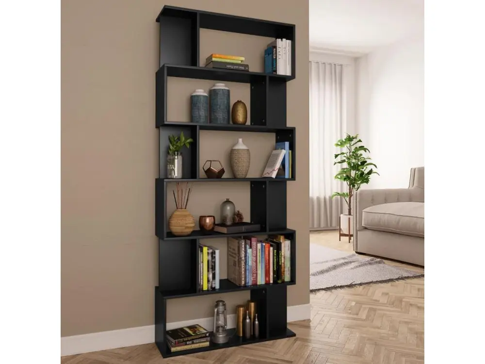 Feutres à pointe fine Bibliothèque-Séparateur de pièce Noir 80x24x192