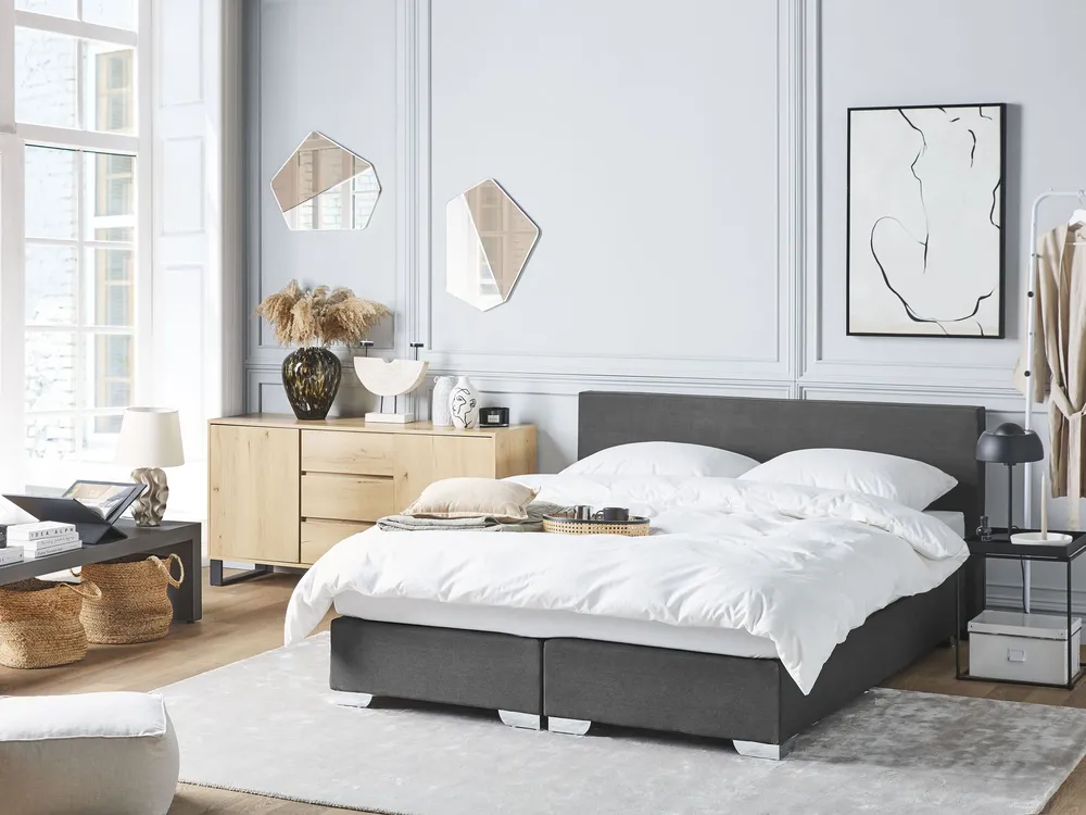 Feutres à pointe fine Fabric EU King Size Divan Bed Grey PRESIDENT