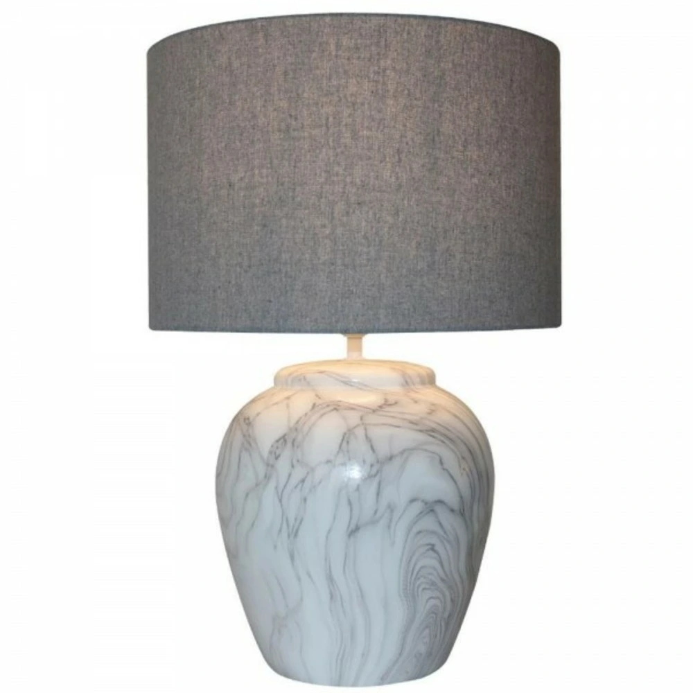 Feutres à pointe fine Lampe de bureau toile céramique gris blanc (38 x 38 x 58 cm)