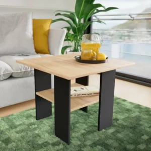 Feutres à pointe fine Table basse Reading 102, Craft chêne|Noir, 50x60x60cm, Stratifié, D'angle