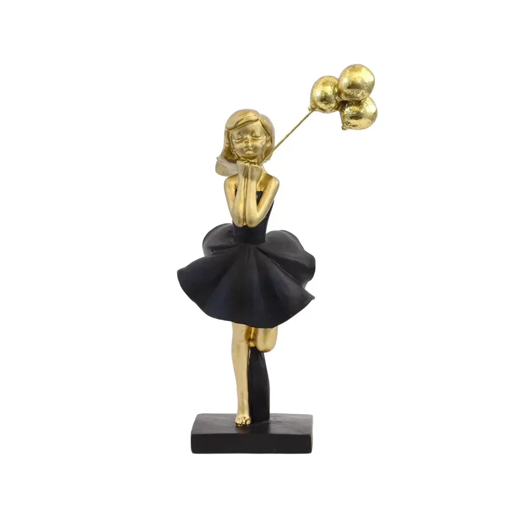 Feutres à pointe fine Urban Decor 24cm Girl Hugging Balloons Black & Or fin