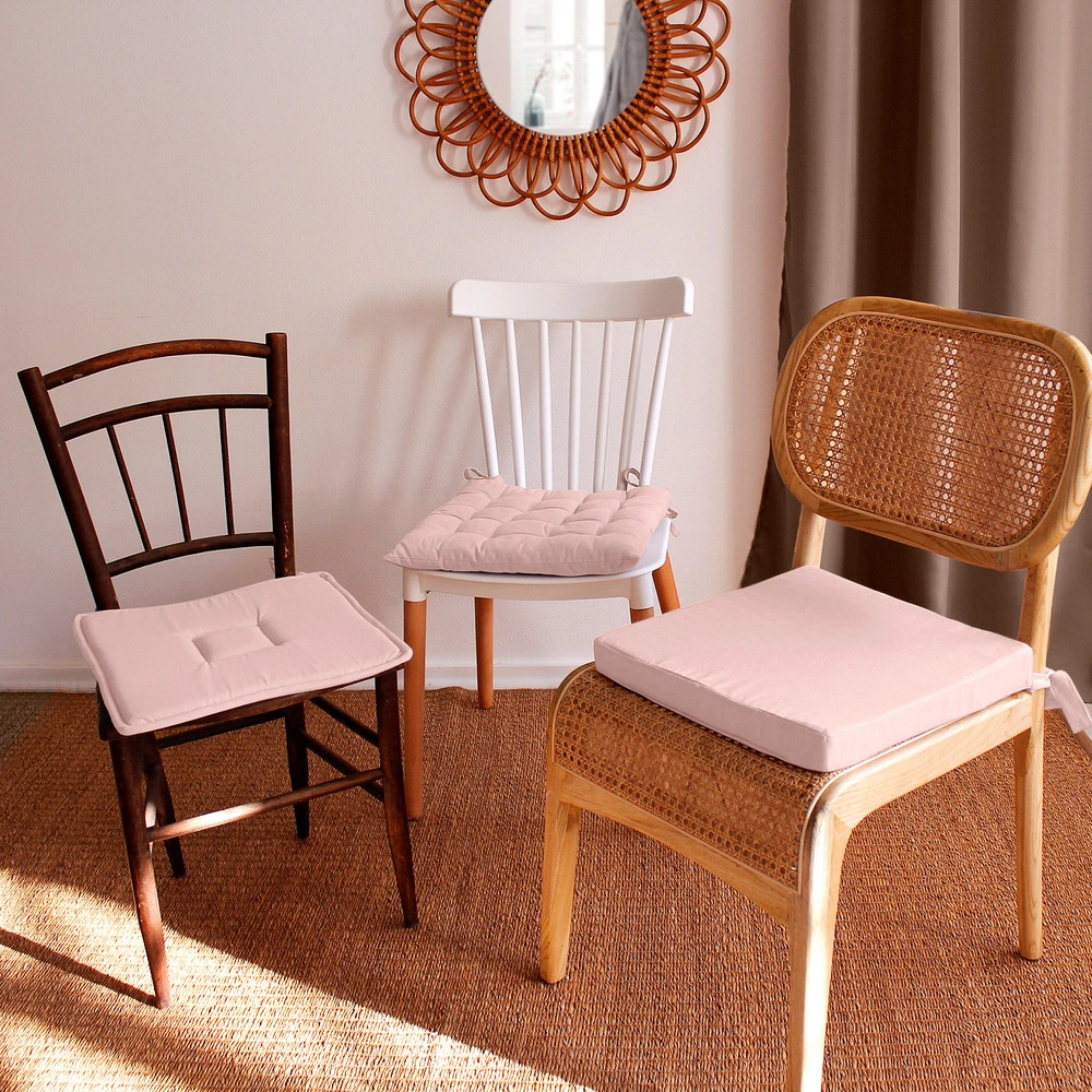 Galette piquée panama vieux rose 40 x 40 cm - 24 pièces
