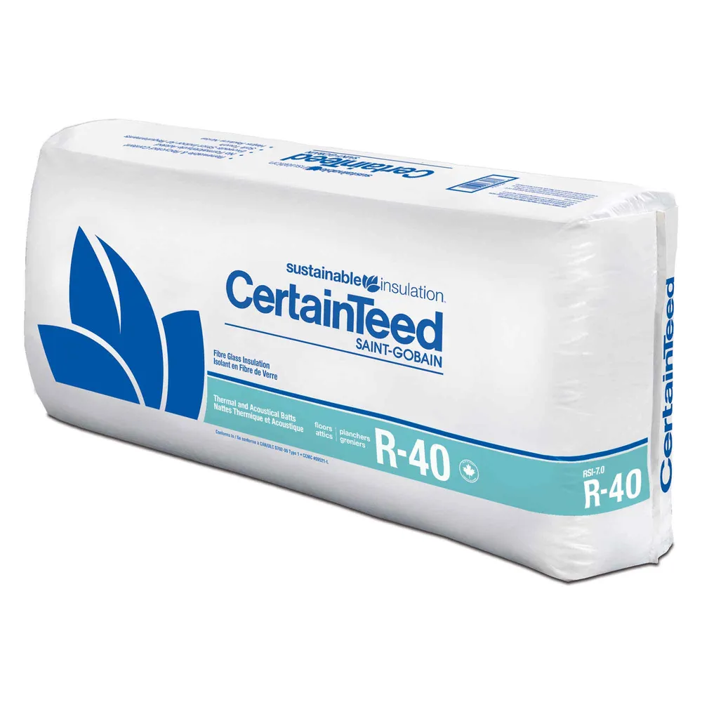 Isolant en fibre de verre R-40 Pérenne Insulation, 12" x 24" x 48" (40 pi²)