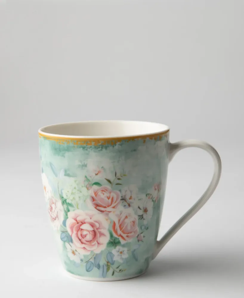 Jenna Clifford Green Floral 350ml Mug - Vert olive