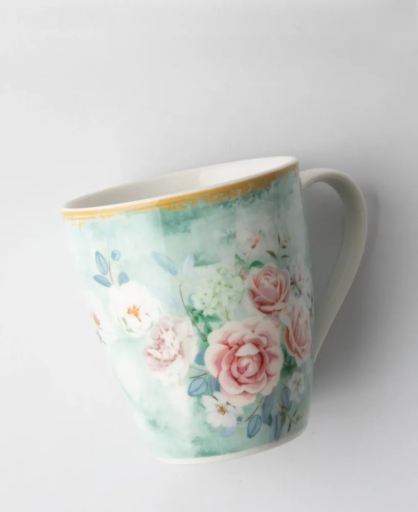 Jenna Clifford Green Floral 350ml Mug - Vert olive