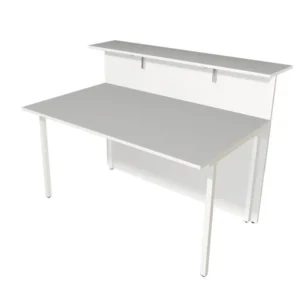 Kerkmann comptoir de base Atlantis 3 droit sur 2 côtés L 1350 x P 920 x H 1080 mm blanc/graphite 22326812 se fournir à bas...