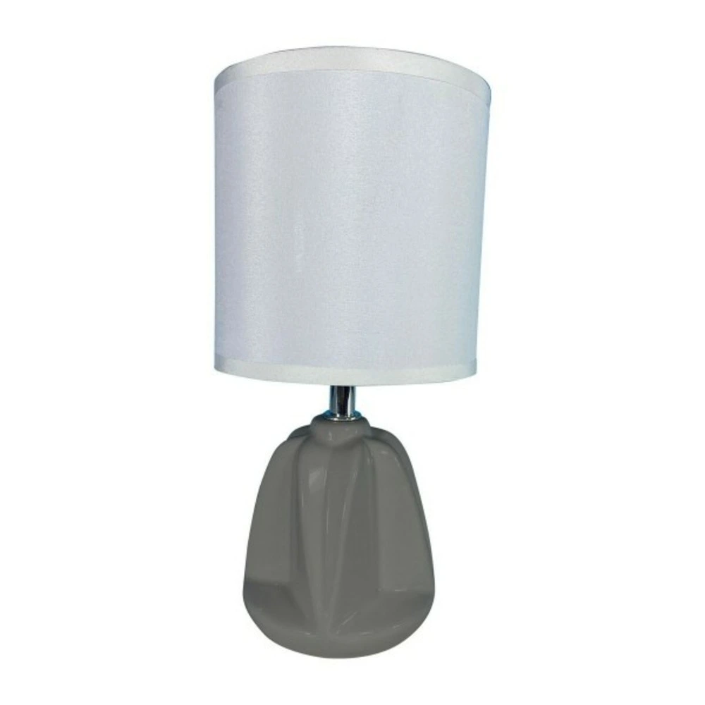 Lampe de bureau adam gris céramique textile (13 x 29 x 10,5 cm) Non toxique et lavable
