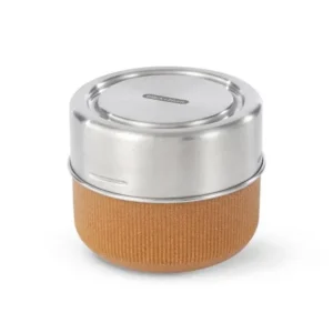 Lunch pot en verre et silicone Amande Noir jais and Blum