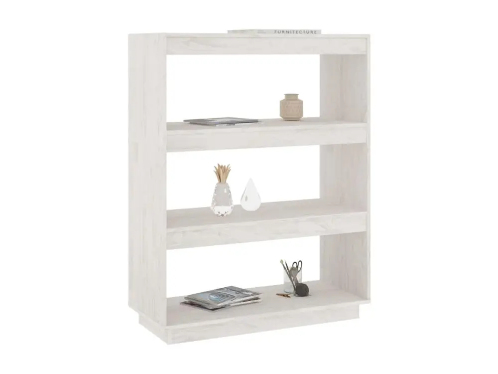Papier crépon multicolore Bibliothèque/Séparateur de pièce Blanc 80x35x103 cm Bois de pin