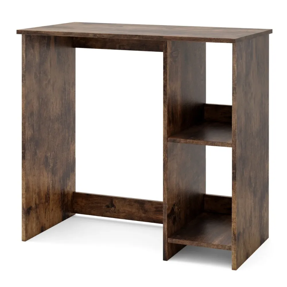 Papier crépon multicolore Bureau d'ordinateur pour petit espace 80 x 40 x 74 cm avec étagère 2 niveaux design actuel en bo...