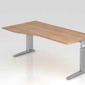 Papier crépon multicolore Bureau Hammerbacher pied C 180x100/80cm noyer/argent hauteur de travail 68-86 cm réglable VUS18/...