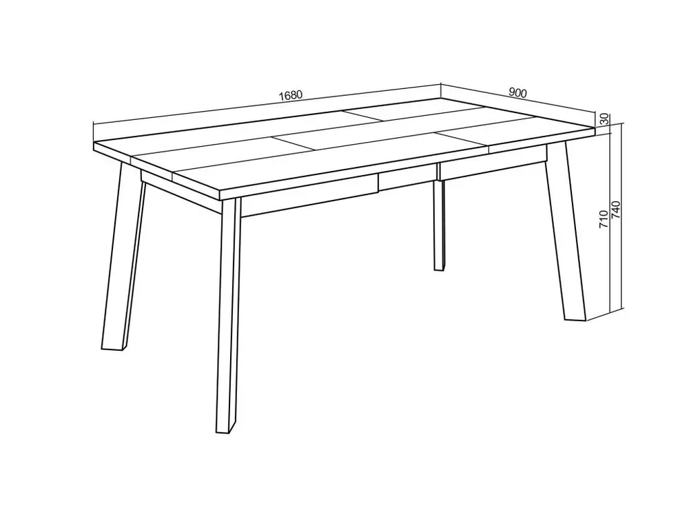 Papier crépon multicolore Table à manger, 170, Pour 8 personnes, Pieds en bois, Chêne