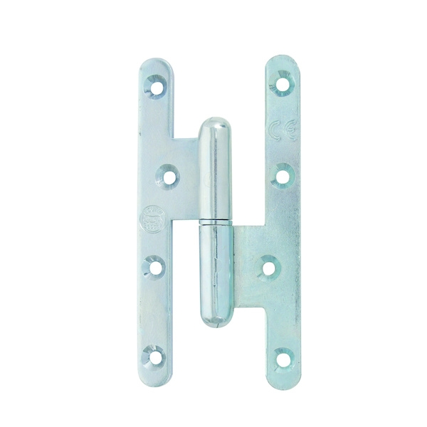 Paumelle classique pour menuiserie bois J530040 bout rond - Hauteur totale : 140 mm - Largeur totale : 80 mm - Sens : droi...