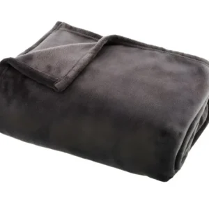 Plaid Flanelle Gris noir 180 x 230 cm