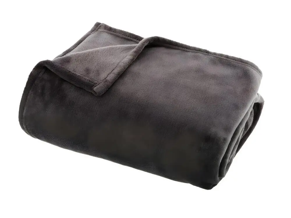 Plaid Flanelle Gris noir 180 x 230 cm