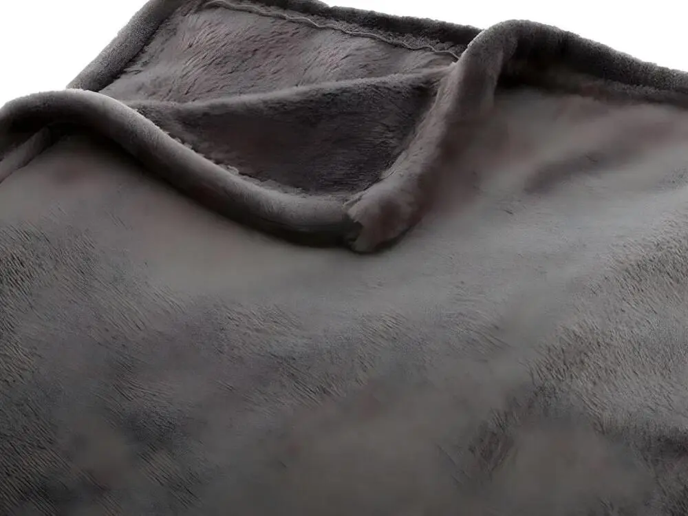 Plaid Flanelle Gris noir 180 x 230 cm