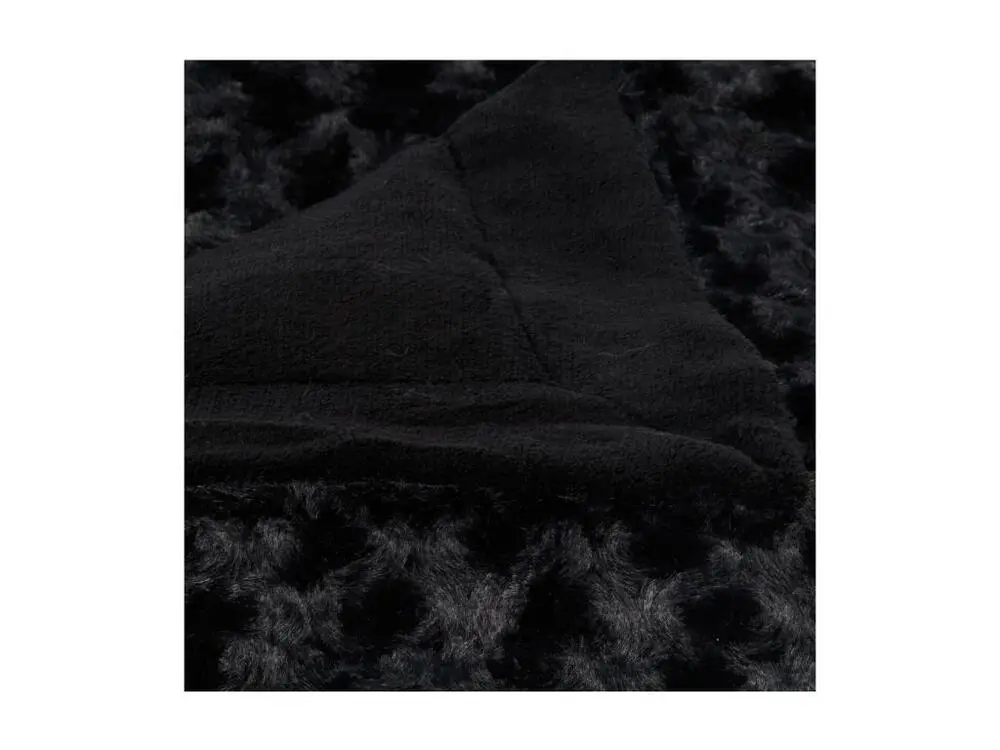 Plaid Noir Fourrure Bouclée 180 x 230 cm