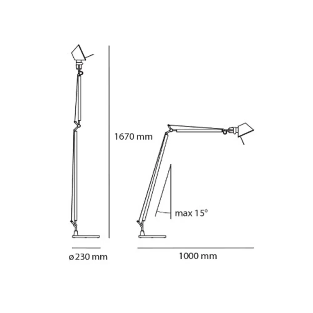Premium Lampadaire avec éclairage LED Tolomeo Lectura de la marque ARTEMIDE