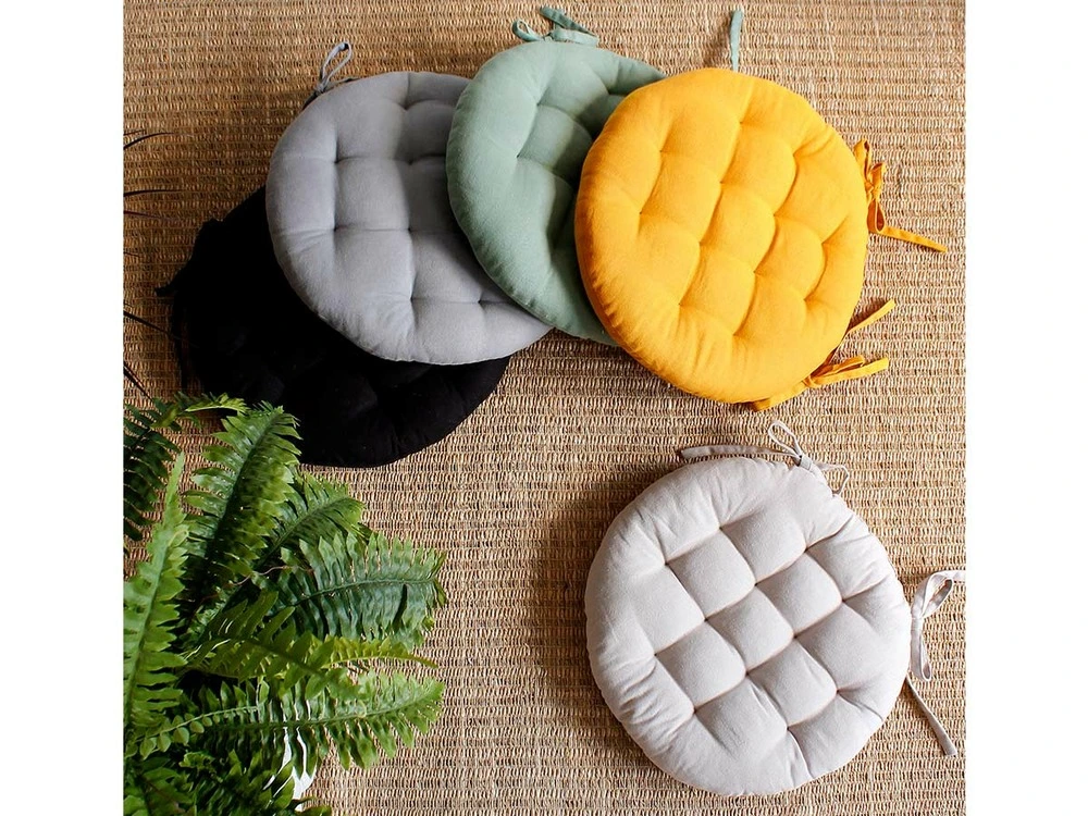 Premium Lot de 2 galettes piquées ronde panama argile ø 38 cm