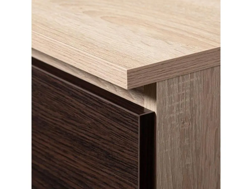 Professionnel Bibliothèque de bureau AKORD R11 Chêne Sonoma 80 cm 1 porte 2 tiroirs façade Wengé 7 étagères 80x35x180 cm