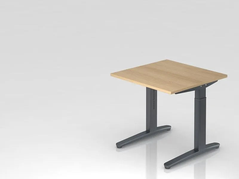 Professionnel Bureau Hammerbacher pied C 80x80cm chêne/graphite forme rectangulaire VXB08/E/GG acquérir à bas prix