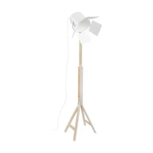 Pâte à modeler non toxique BOLLYWOOD - lampadaire liseuse articulé bois naturel et blanc