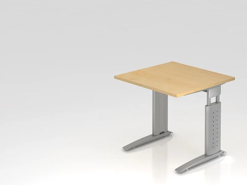 Pâte à modeler non toxique Bureau Hammerbacher pied C 80x80cm érable/argent hauteur de travail 68-86 cm réglable sans outi...