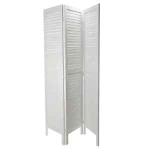 Pâte à modeler non toxique Paravent Brocante en Blanc 3 pans de 40 cm x Hauteur 170 cm