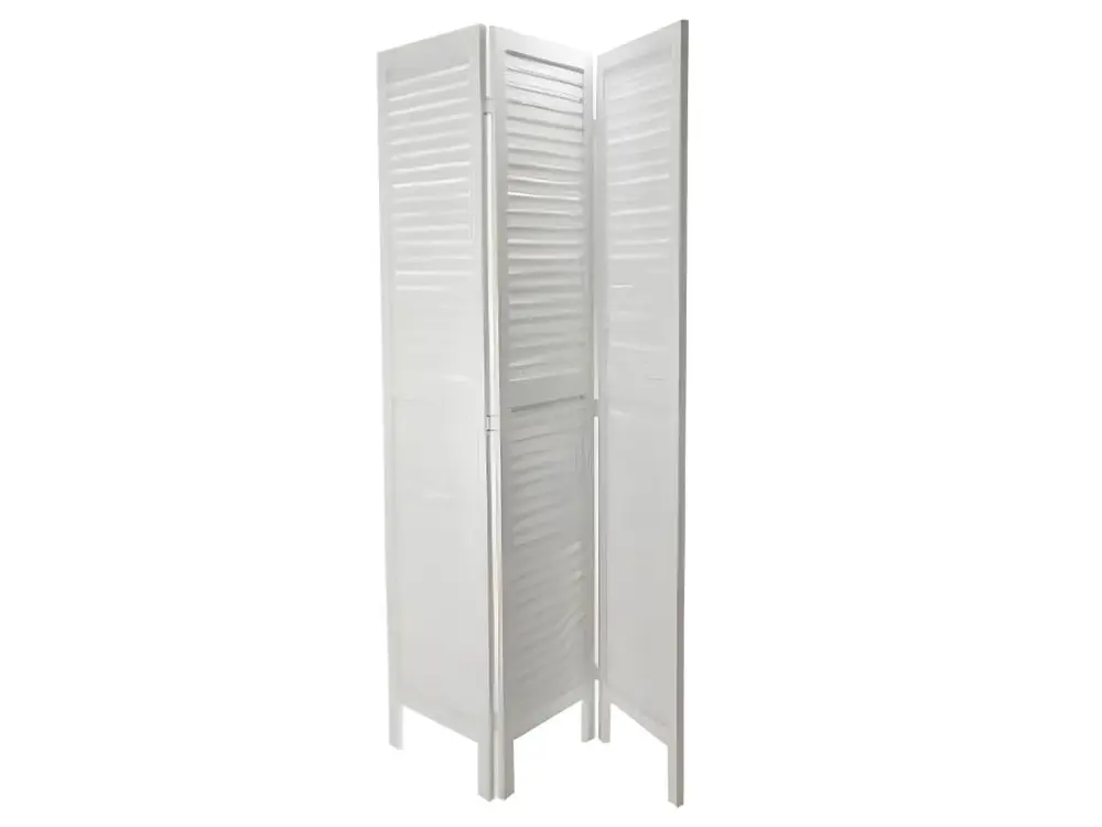 Pâte à modeler non toxique Paravent Brocante en Blanc 3 pans de 40 cm x Hauteur 170 cm