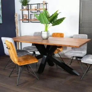 Pâte à modeler non toxique Table à manger en bois de chêne bordures naturelles 200 cm OKA