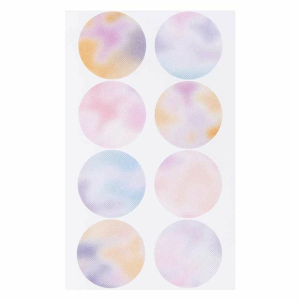 Stickers ronds - flou pastel - 20 pièces avec 12 couleurs
